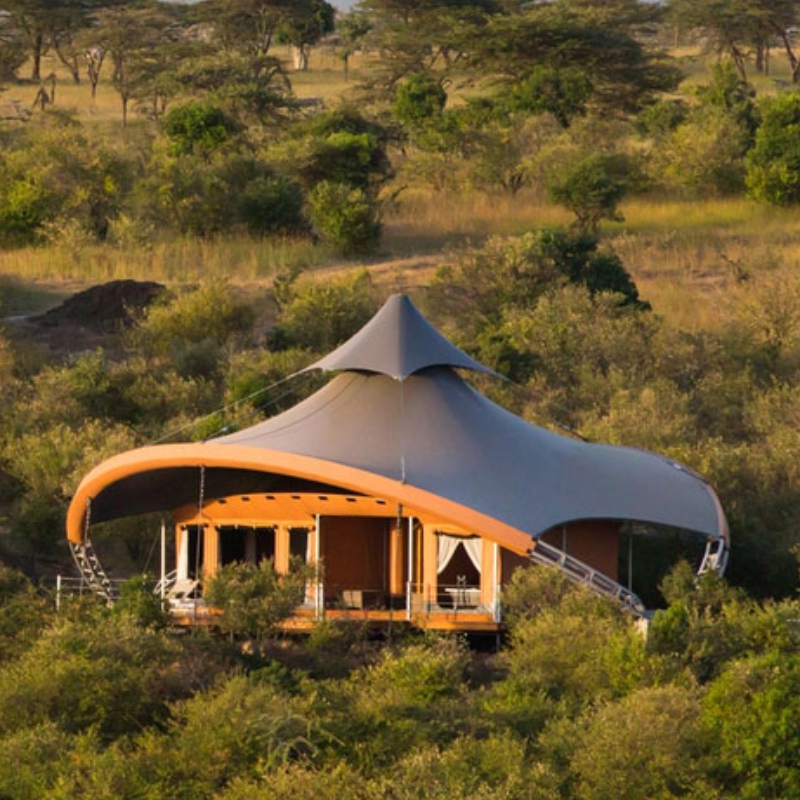 조립식 사파리 하우스 더블 레이어 PVDF 막 구조 호텔 숙박 텐트에서 남아프리카 공화국