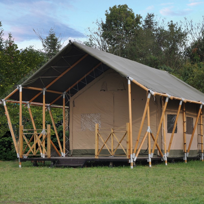 목조 구조 캔버스 캠프 글램 핑 텐트